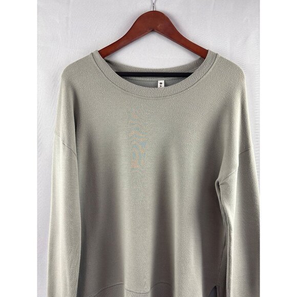 Athleta Womens Small Olive Green Long Sleeve Modal Blend Pullover Sweatshirt - Picture 1 of 5